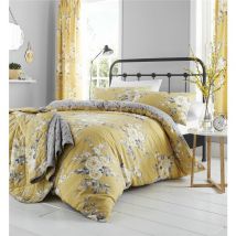 Bianca - Catherine Lansfield Canterbury Easy Care Double Duvet Set Ochre