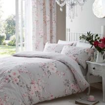 Bianca - Catherine Lansfield Canterbury Duvet Cover Set Floral Grey - King