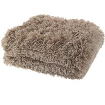 Catherine Lansfield Cuddly Shaggy Plaid, Poliestere, Natural, A Una Piazza