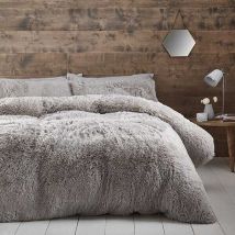 Bianca - Catherine Lansfield Cuddly King Duvet Set Silver
