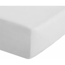 Lenzuolo In Tinta Unita, Con Angoli Elasticizzati, Colore Bianco, Bianco, Letto Singolo