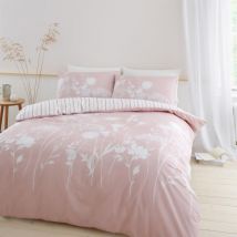 Catherine Lansfield Meadowsweet Floral Single Duvet Set Blush