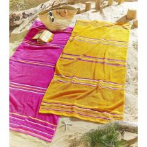 Rainbow Cotton 75x50cm Beach Towel Pair Pink/Orange - Catherine Lansfield