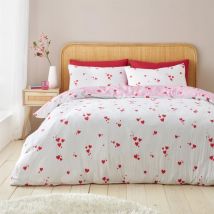 Catherine Lansfield - Seersucker Heart White Duvet Cover Set King Bedding Set