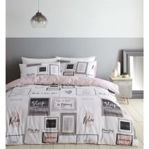 Bianca - Catherine Lansfield Sleep Dreams Easy Care King Duvet Set Blush
