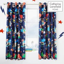 Bianca - Catherine Lansfield Super Dog Easy Care 66x72 inch Eyelet Curtains Navy