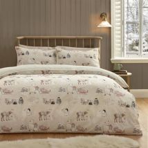 Catherine Lansfield Winter Friends White Duvet Cover Set Single Bedding Set