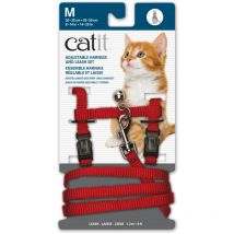 Arnés y Correa para gato Catit, m, Rojo