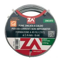 Cavetto acciaio zincato 7F d. 0,9 mt 25