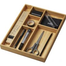 Bambus Schubladen-Organizer 245 x 320 x 35 mm mit 6-Fächer Schubladeneinsatz für Küche, Büro, Badezimmer und Schlafzimmer - Cavo