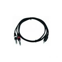 Omnitronic - Cavo di collegamento cavo jack 3,5 millimetri 2x 6,35 millimetri AC-35 1,5m