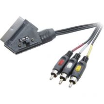 Speaka Professional - Cavo tv, ricevitore Scart / rca Composito [1x Spina scart - 3x Spina rca] 2.00 m Nero