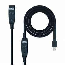 Cavo di estensione USB 3.0 attivo 10m – 5 Gbps – Nero – Compatibile con USB 2.0 – Alimentatore esterno incluso