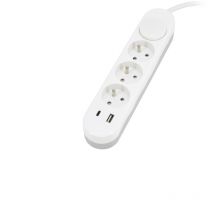 Cavo di prolunga multi socket - 3 prese + 2 porte usb - Cavo 2m - Protezione IP20