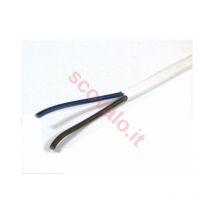 Cavo elettrico bianco gommato piatto 2x0,75mm piattina al metro 1 mt bianco var 093400