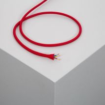 Cavo Elettrico in Tessuto Rosso 2 m