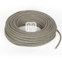 Cavo elettrico tessile tondo - sabbia/nero TO550 3MT Merlotti
