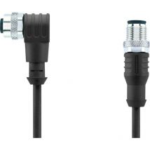 8044050 Connettore confezionato per sensore o attuatore M12 Spina dritta, Presa angolata 2.00 m Numero di poli: 4 - Escha