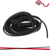 Cavo Spiralato 3G1 Nero 10 Metri – Sezione 3G1mm – Spina 2P+T 16A – Presa Bivalente 2P+T 10/16A – FAI