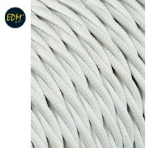 Cavo tessile intrecciato 2x0,75mm c-01 alluminio seta bianco 5m