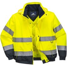 Portwest - Cazadora 2 en 1 de alta visibilidad, bicolor con capucha desmontable C468 xl Amarillo