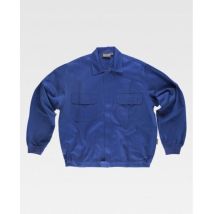 Cazadora De Algodón Con Cuello Camisero Y Cierre De Cremallera De Metal Workteam B1152 52 Azulina