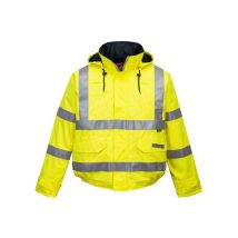 Cazadora de alta visibilidad, ignífuga y antiestática Bizflame Rain corta S773 4XL amarillo