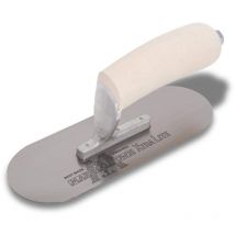 Cazzuola da piscina Marshalltown con manico in legno, acciaio al carbonio, cazzuola per pavimenti e calcestruzzo, dimensioni: 254x76 mm