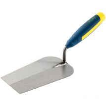 Cazzuola saldata andalusa, realizzata in lamiera d'acciaio trattata con manico ergonomico bimateriale per un maggiore comfort. v