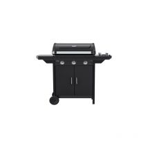 CBarbecue a' gaz Campingaz compact 3 exs avec trois bruleurs, cuisinie're late'rale et roues pour le transport