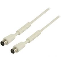 Valueline - Câble antenne coaxial 100 dB Coax Mâle (iec) - Coax Femelle (iec) 5.00 m Blanc