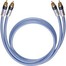 Oehlbach - Cinch-RCA audio Câble de raccordement [2x Cinch-RCA mâle - 2x Cinch-RCA mâle] 0.50 m bleu contacts dorés xxl Series 2 W753561