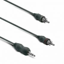 Metronic - Câble audio jack stéréo 3,5 mm mâle/2 rca mâle 1,2 m