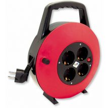 Tm Electron - TMUAD215 - - - - - - - - Câble en rouleau - 15 mètres avec 4 prises, rouge