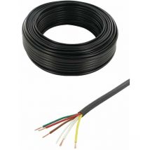 Câble de remorque 5 fils 12 / 24V 12A câble électrique 5 conducteurs pvc noir Caravane Camion Automobile Véhicule Gaine Eclairage Signalisation