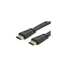 Cordon HDMI Plat professionnel noir audio/vidéo mâle/mâle - 2 mètres - Gold compatible 3D, 4K