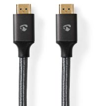 Nedis - Câble hdmi Ultra-Haute Vitesse Connecteur hdmi vers Connecteur hdmi Gris métal Câble Tressé 2,0 m