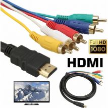Câble hdmi vers rca, Câble adaptateur convertisseur hdmi vers 5 rca, 1080P hdmi vers av hdtv Adaptateur de convertisseur audio vidéo composite rca
