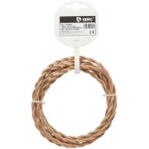 Câble textile 2.5M (2x0.75mm) tressé Marron clair