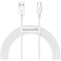 Câble usb supérieur - usb-c 66W 6A 2m - blanc