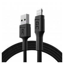 Green Cell - Câble usb-a - Lightning 1.2m Chargeur Cable noir compatible pour Apple iPhone 14 13 12 11 se Pro Max x xr xs Max 8 7 Plus 6 6S 5 5C Plus