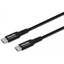 DLC5206C/00 - usb-c vers usb-c - 200 cm et tressé - pour chargeurs de Type c - Noir - Philips