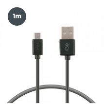 Ksix Ksix Câble de charge et de données à grande vitesse USB-A vers Micro-USB 20 W, charge rapide, 1 m, noir