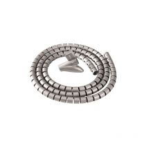 Gaine Range Cble Spirale Gaine Gestion De Cble Pour Ranger Et Regrouper Vos Cbles 2 M De Long, 2cm De Diamètre - Argent