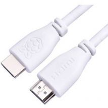 Raspberry Pi CPRP020-W Câble HDMI Raspberry Pi [1x HDMI mâle - 1x HDMI mâle] 2.00 m blanc Y347822