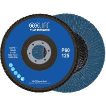CCLIFE 10 Pezzi Disco lamellare ø125 mm Grana P80 / P60 - Disco lamellare abrasivo Mop piatto inox, per metallo, acciaio e legno Grana P60