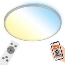 LED Deckenleuchte CCT WiFi Bluetooth App 42 W silber Metall-Kunststoff Briloner