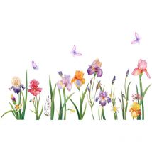Ccykxa - 1 ensemble Autocollants Fenêtre Fleur de Jardin Iris Printemps Anti-Collision Stickers Vitre Stickers Anti-Adhésifs Fenêtre Porte Salle de