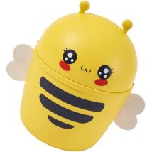 1 mini bote de basura con forma de abeja, para escritorio, pequeño, de hierro para coche, estilo kawaii, para oficina, con forma de concha de