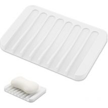 CCYKXA 1 Pièce Blanc Porte Savon, Support Savon, Salle de Bain,Porte Savon Silicone,Porte Savon Cuisine,Porte Savon Douche,pour Salle de Bain,Cuisine